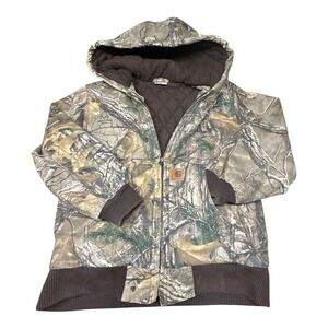 Vintage y2k YOUTH Realtree camo carhartt hooded work wear jacket Size M 10-12